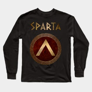 Spartan Shield Lacedaemonian Lambda Ancient Symbol of Sparta Long Sleeve T-Shirt